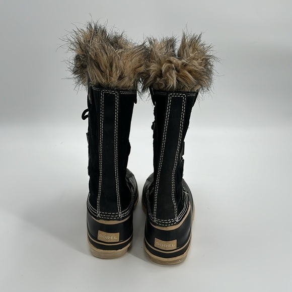 Sorel Black Suede Joan of Arctic Fuzzy Lined Boot Size 8 - Picture 4 of 10